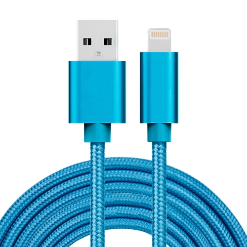 SiGN USB kabel Lightning kontakt til iPhone & iPad, 3A, 3m - Blå:Nylon